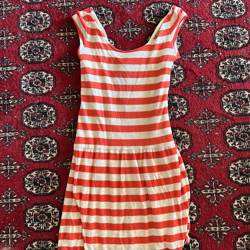 Xhileration Slip Dress with Striped Shell & Lace